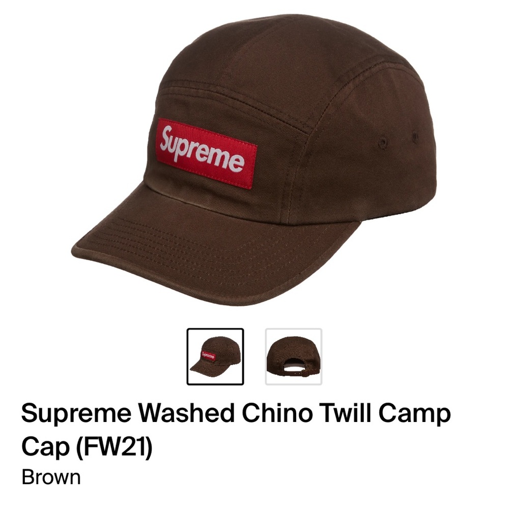 SS 20 brown chino strap back cap SUPREME - authentic bought off Stockx